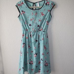 Xhilaration Teal & Pink Floral Dress